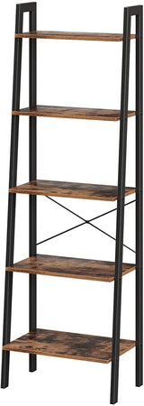 Ladder Shelf 5-Tier Rustic Brown LLS45X