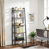 Ladder Shelf 5-Tier Rustic Brown LLS45X