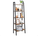 Ladder Shelf 5-Tier Rustic Brown LLS45X