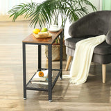 Industrial Side Table Rustic Brown LET31BX