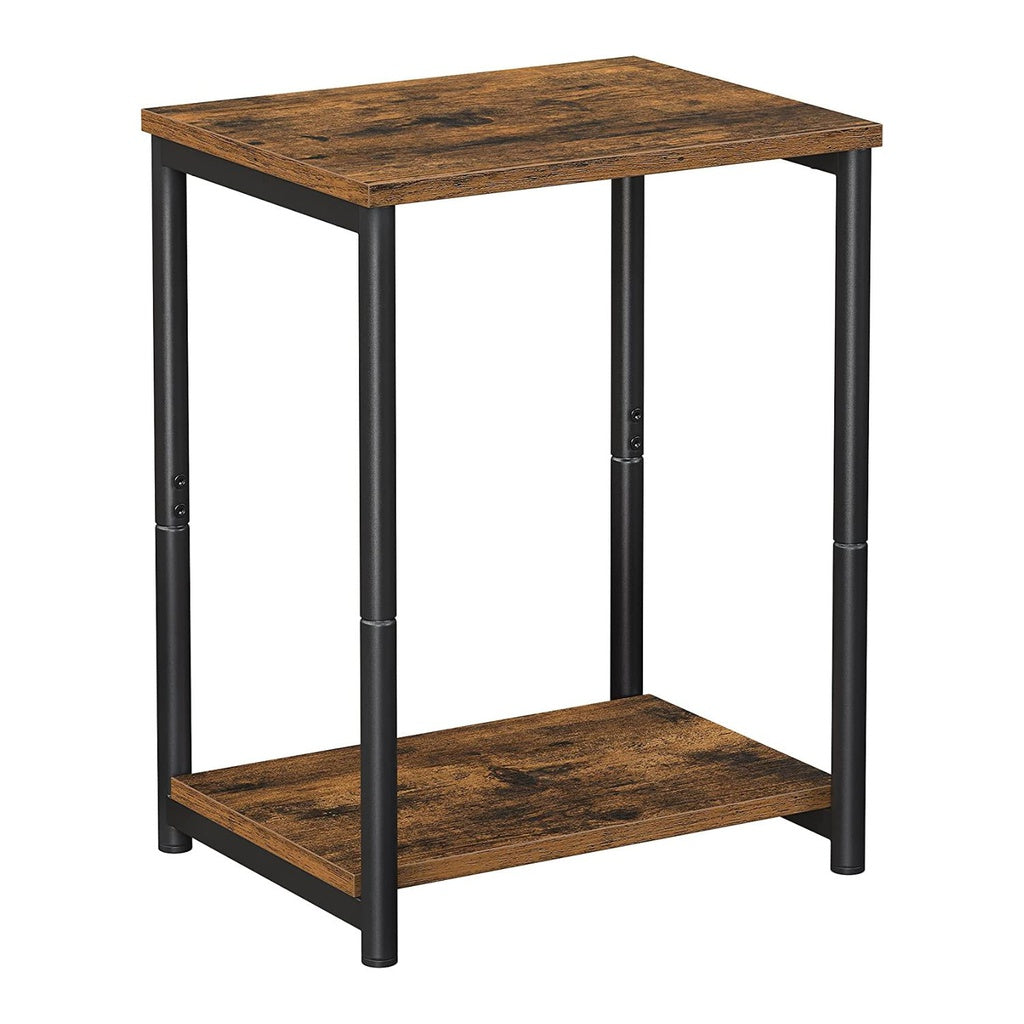 Side Table Vintage Brown with Storage Shelf LET271B01