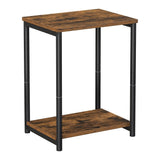 Side Table Vintage Brown with Storage Shelf LET271B01