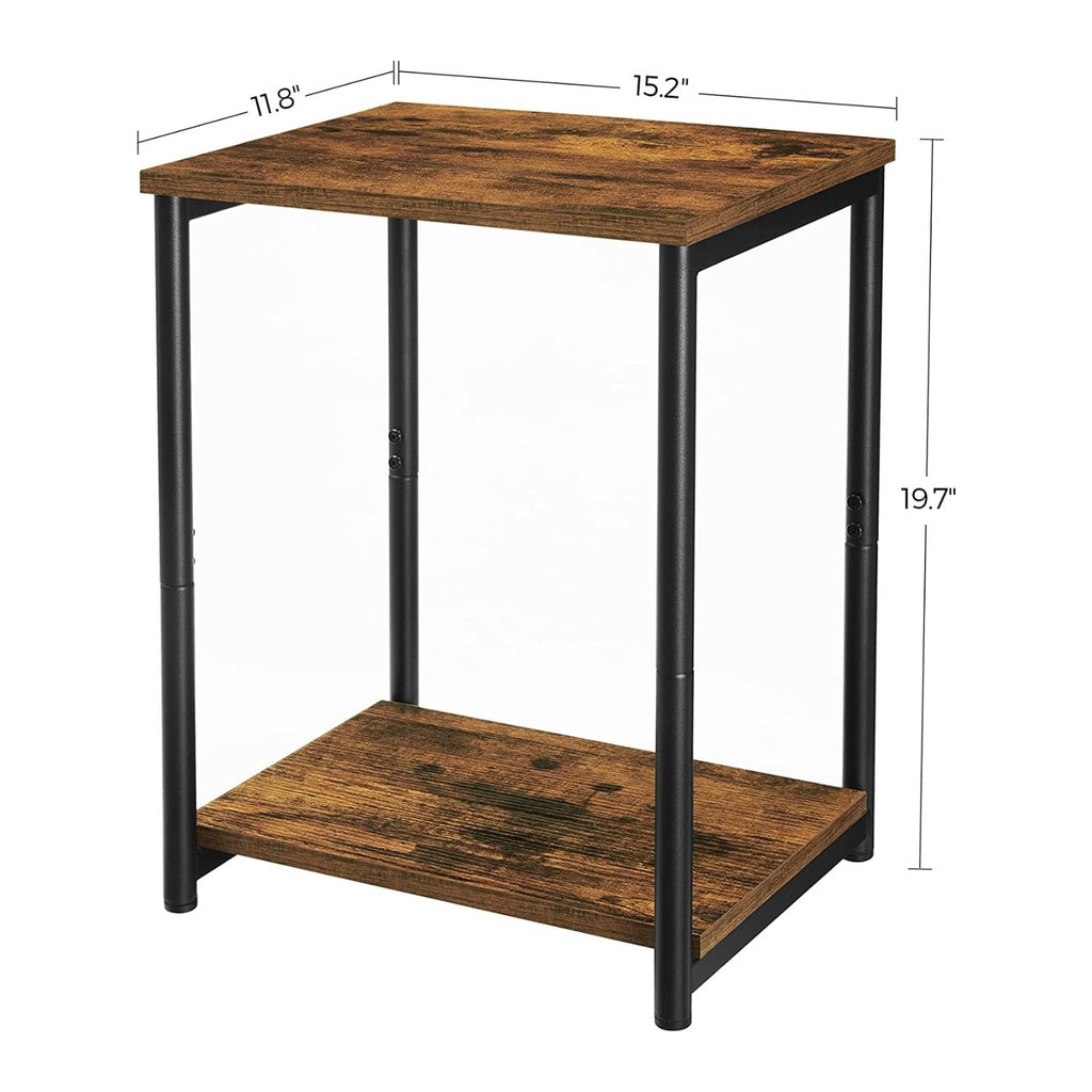 Side Table Vintage Brown with Storage Shelf LET271B01