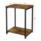 Side Table Vintage Brown with Storage Shelf LET271B01