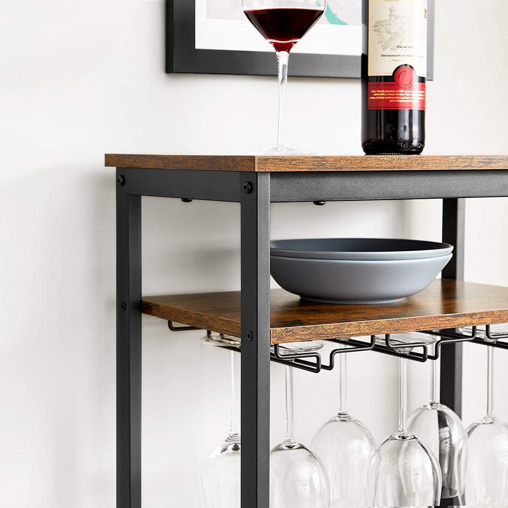 Wine Rack Rustic Brown and Black LWR020B01
