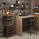 Wine Rack Rustic Brown and Black LWR020B01