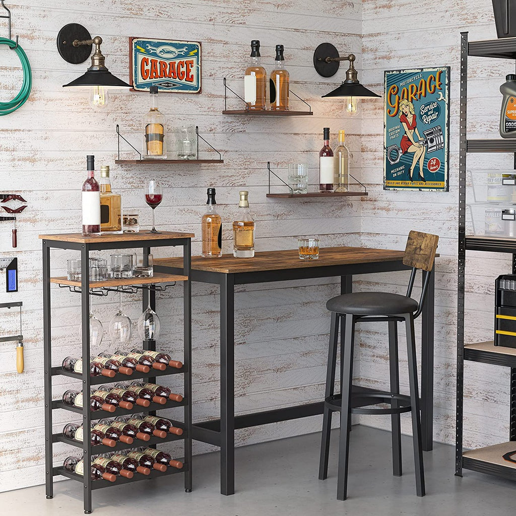 Wine Rack Rustic Brown and Black LWR020B01