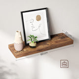Floating Wall Shelf for Photos Decorations Rustic Brown