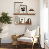Floating Wall Shelf for Photos Decorations Rustic Brown