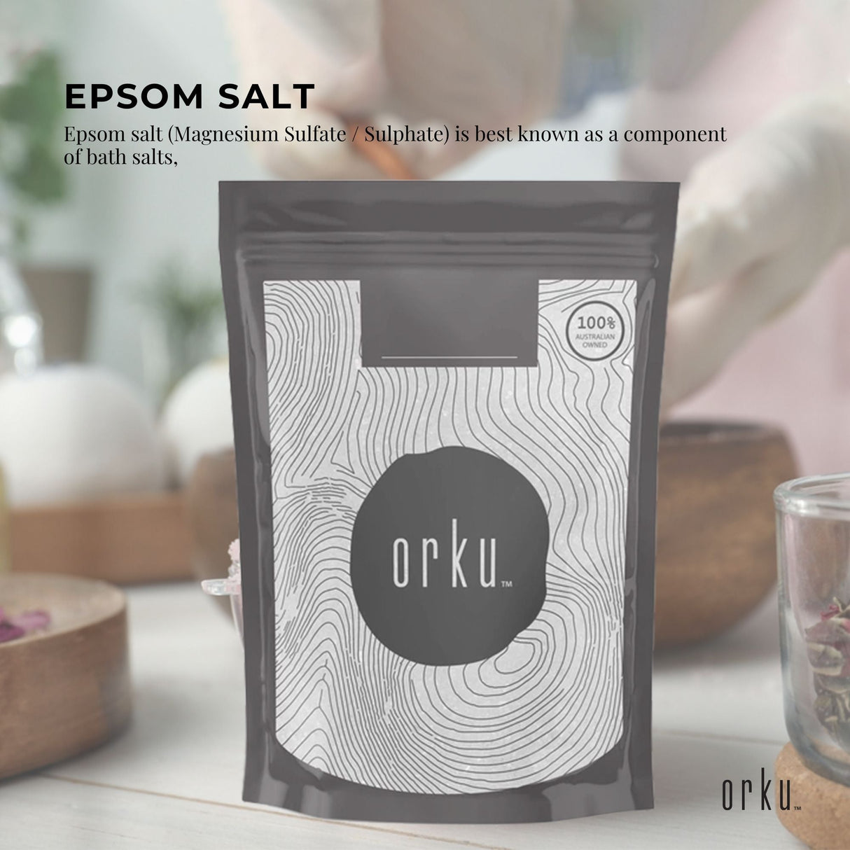 1Kg  Epsom Salt - Magnesium Sulphate Bath Salts Skin Body