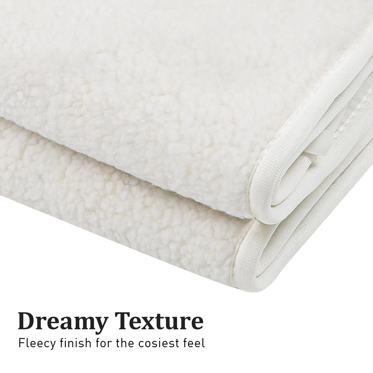 Heated Electric Blanket Double Size Fitted Fleece Underlay Winter Throw - White