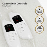 Heated Electric Blanket Double Size Fitted Fleece Underlay Winter Throw - White