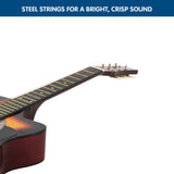 38in Pro Cutaway Acoustic Guitar with Bag Strings - Sun Burst