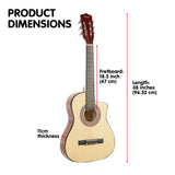38in Pro Cutaway Acoustic Guitar with guitar bag - Natural