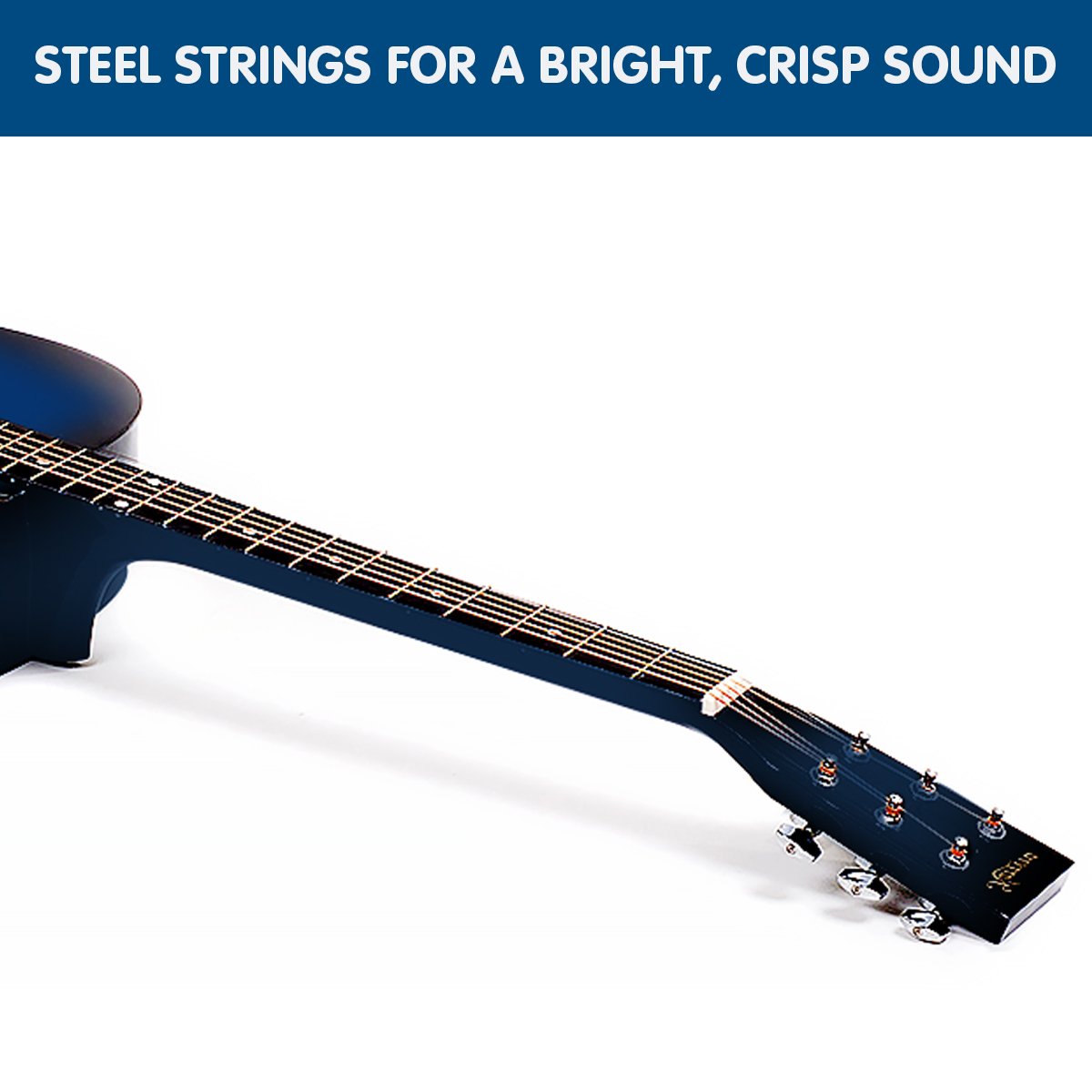 38in Pro Cutaway Acoustic Guitar with Bag Strings - Blue Burst
