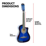 38in Pro Cutaway Acoustic Guitar with Bag Strings - Blue Burst