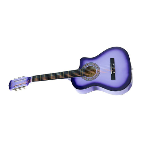 38in Pro Cutaway Acoustic Guitar with guitar bag - Purple Burst