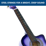 38in Pro Cutaway Acoustic Guitar with guitar bag - Purple Burst