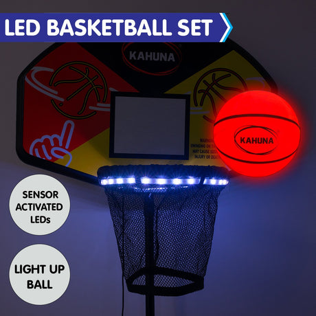 Trampoline Led Basketball Hoop Set With Light-up Ball