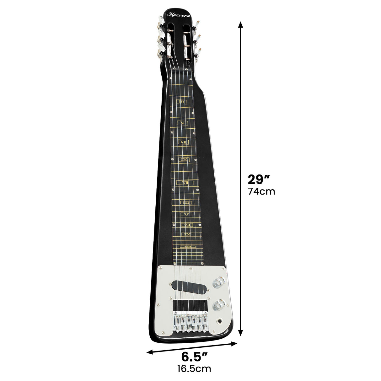 29in 6-String Lap Steel Hawaiian Guitar - Black