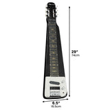 29in 6-String Lap Steel Hawaiian Guitar - Black