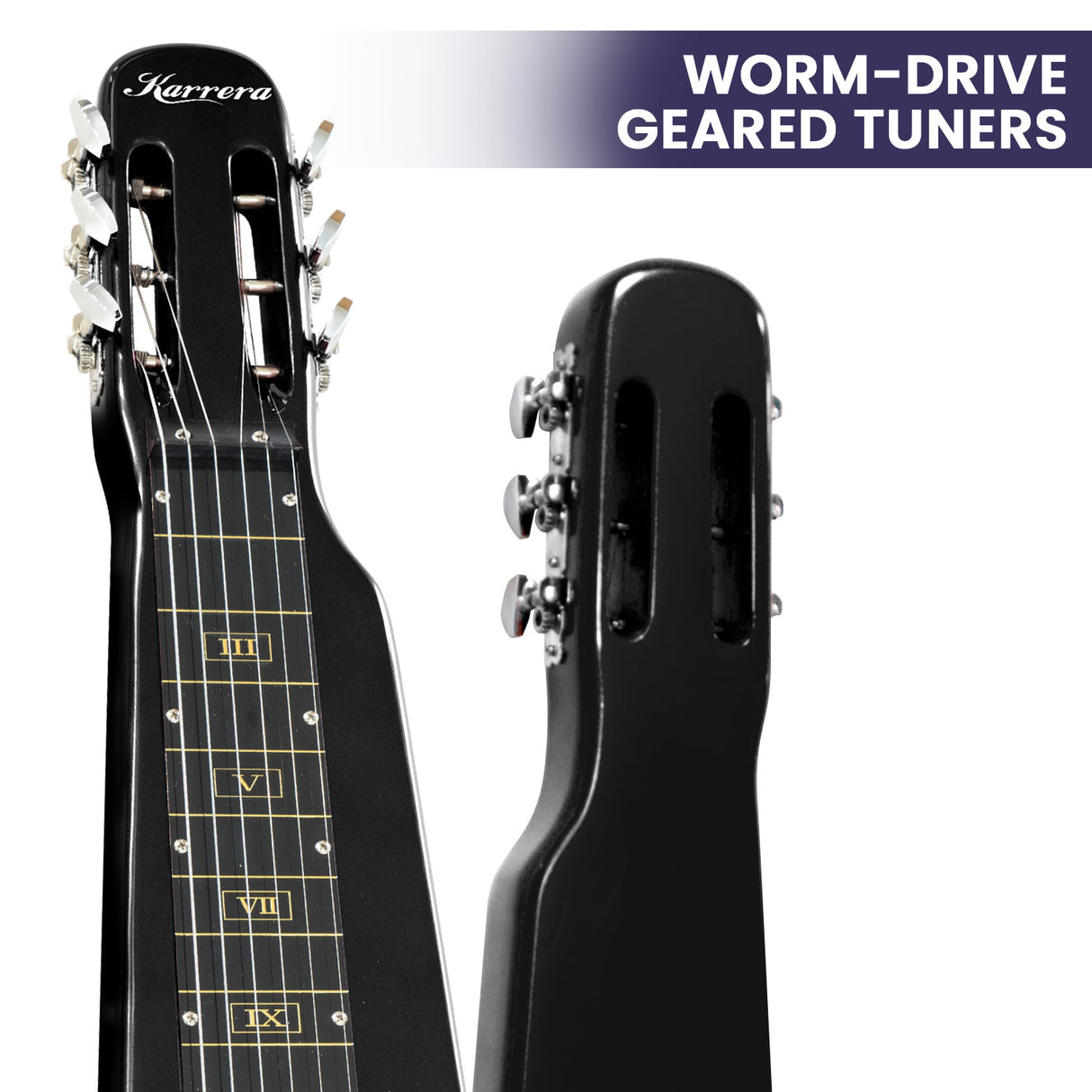29in 6-String Lap Steel Hawaiian Guitar - Black