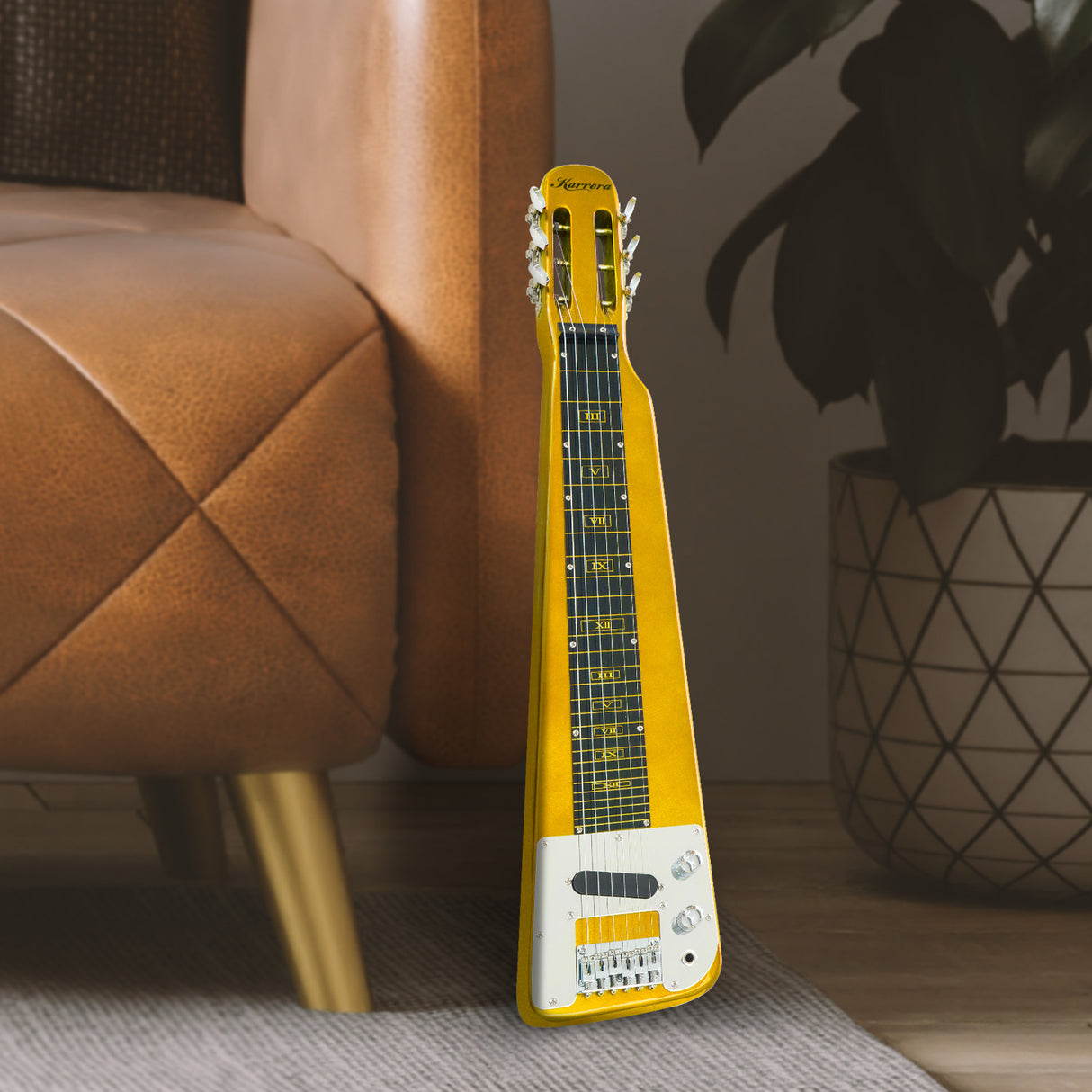 29in 6-String Lap Steel Hawaiian Guitar - Metallic Gold