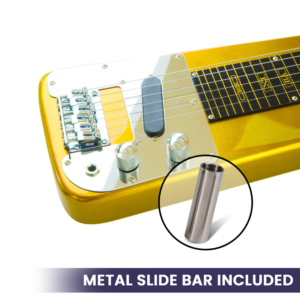 29in 6-String Lap Steel Hawaiian Guitar - Metallic Gold