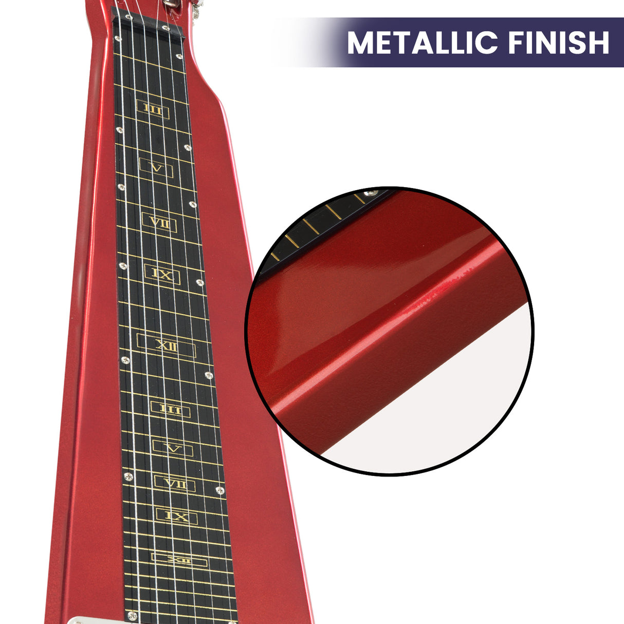 6-String Steel Lap Guitar - Metallic Red