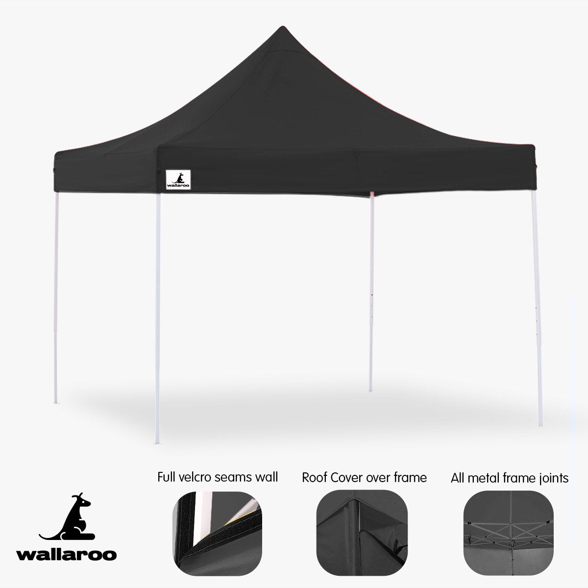 Gazebo Tent Marquee 3x3 PopUp Outdoor Black