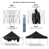 Gazebo Tent Marquee 3x3 PopUp Outdoor Black