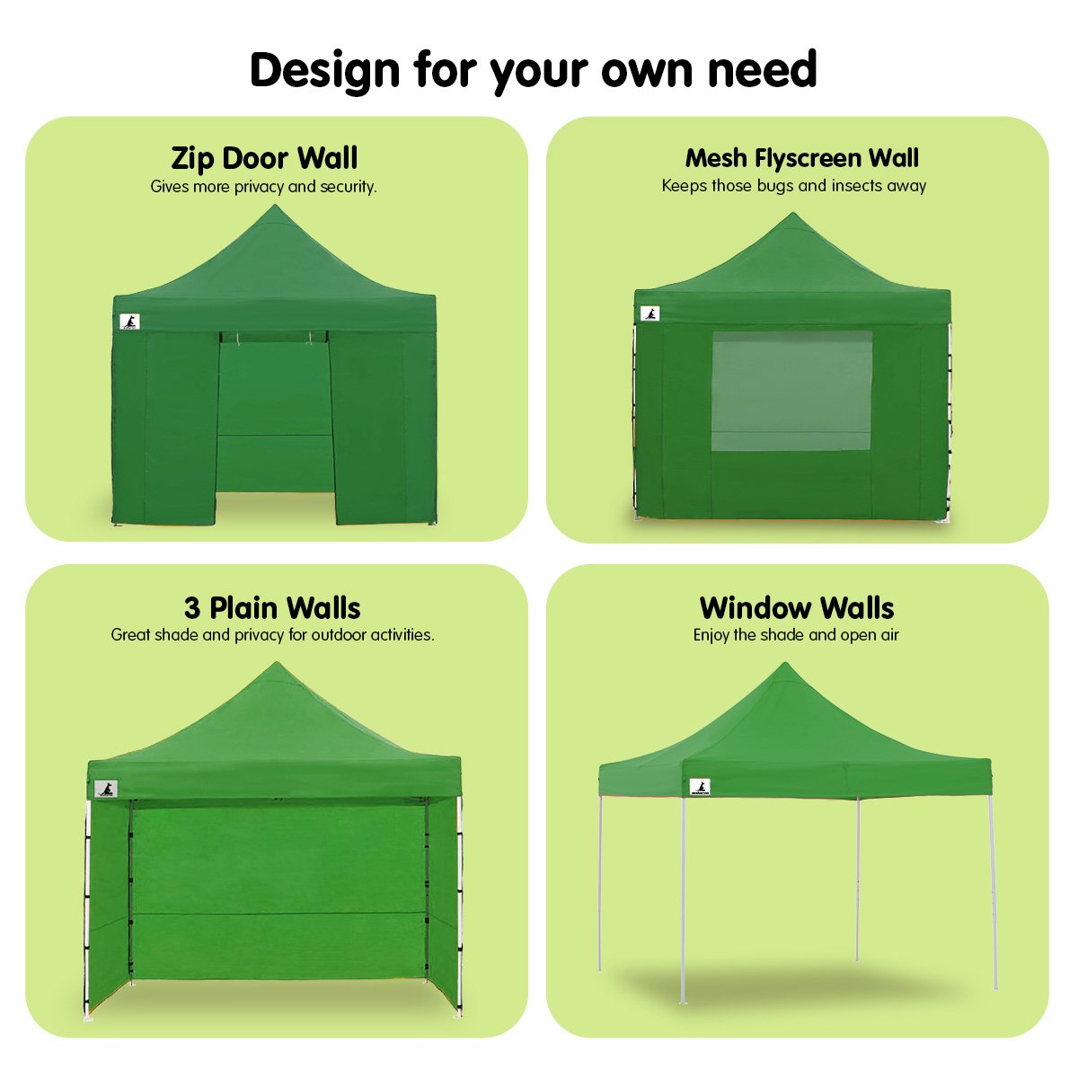 Gazebo Tent Marquee 3x3 Popup Outdoor - Green
