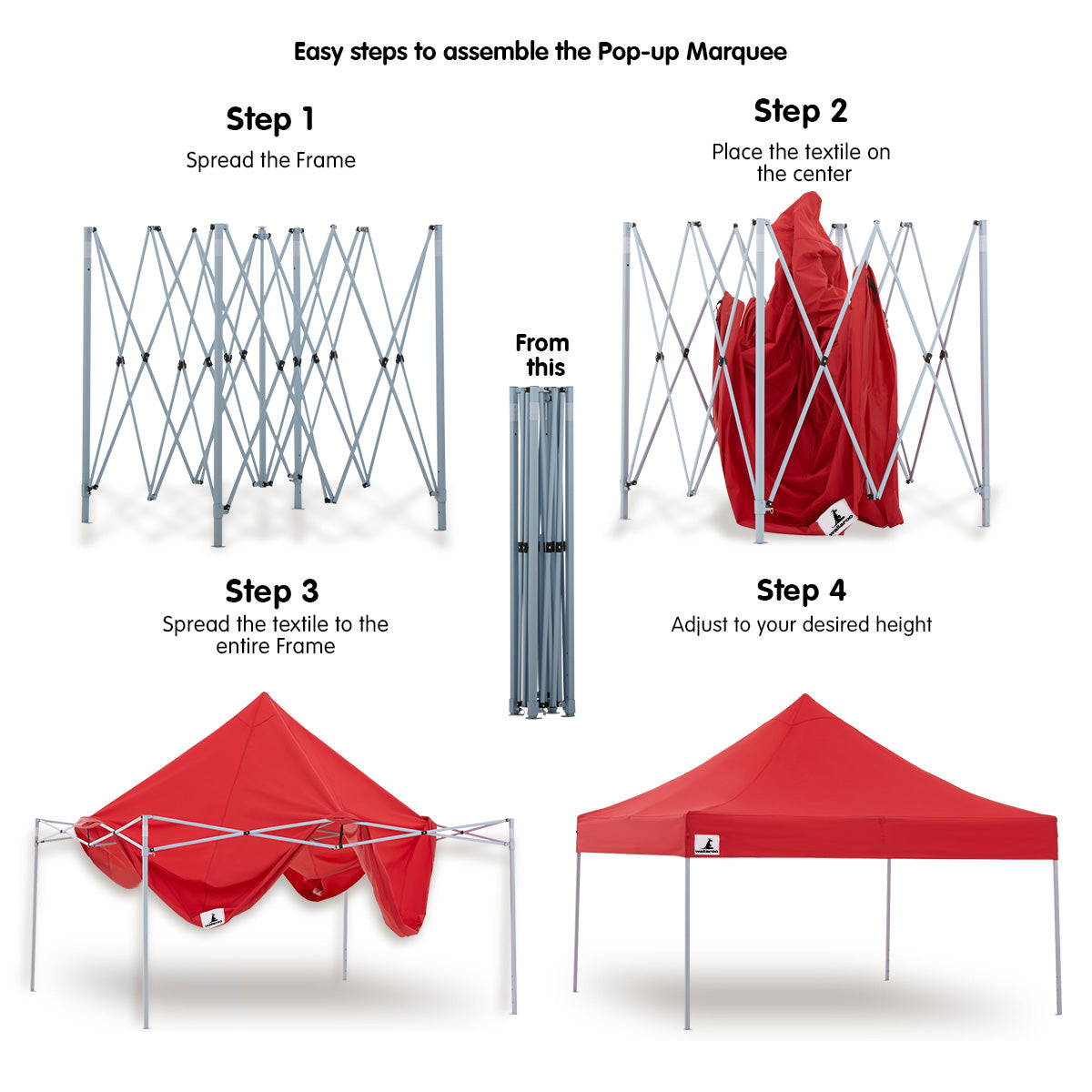 Gazebo Tent Marquee 3x3 PopUp Outdoor  Red