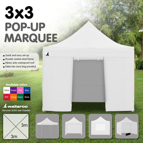Gazebo Tent Marquee 3x3 PopUp Outdoor  White