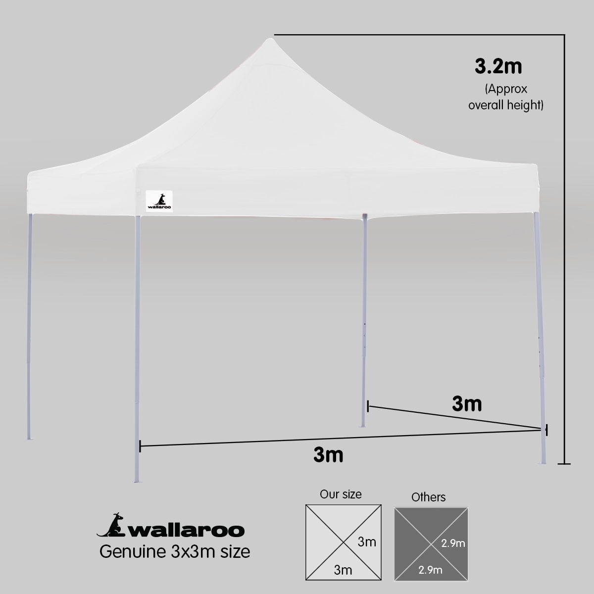 Gazebo Tent Marquee 3x3 PopUp Outdoor  White