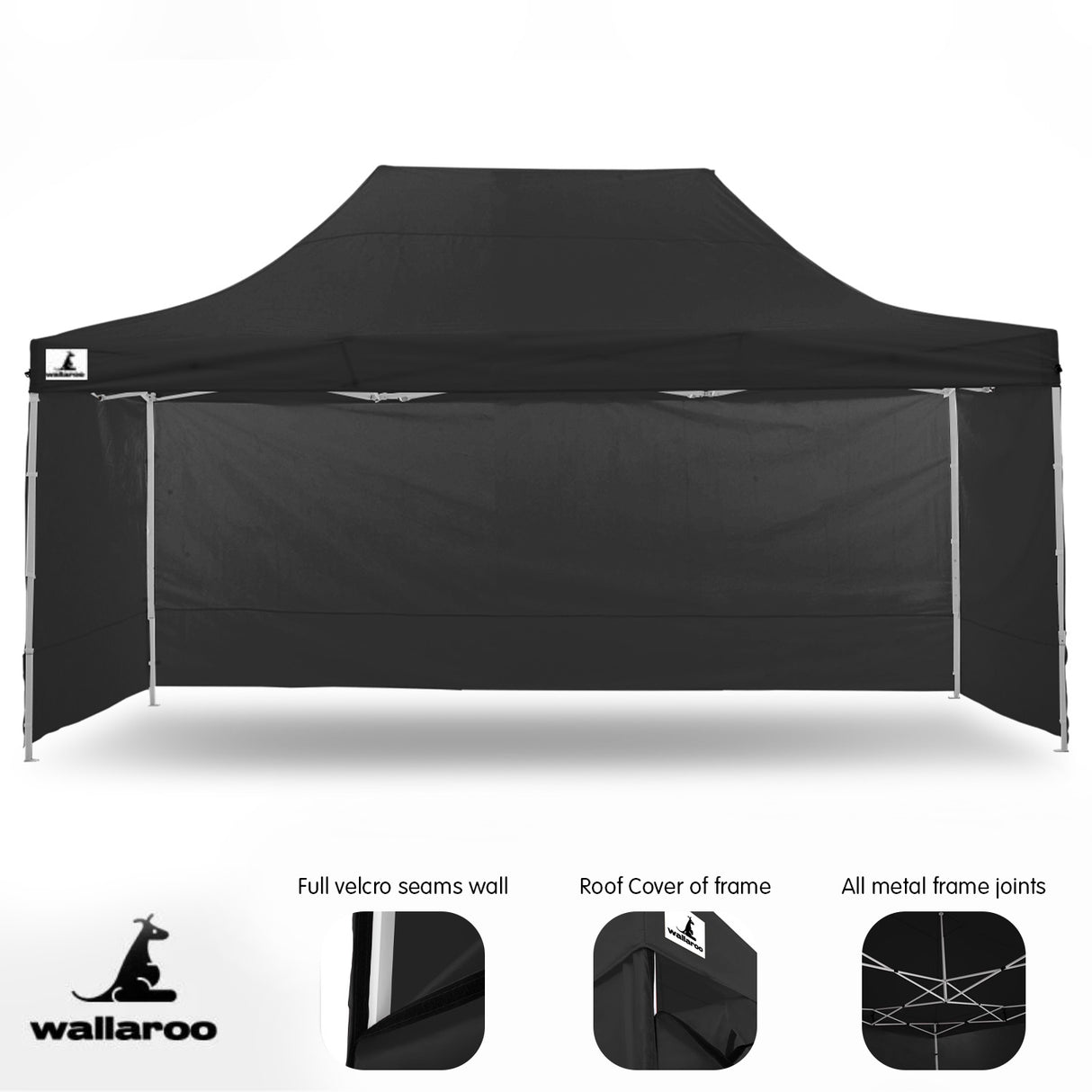 Gazebo Tent Marquee 3x4.5m PopUp Outdoor Black