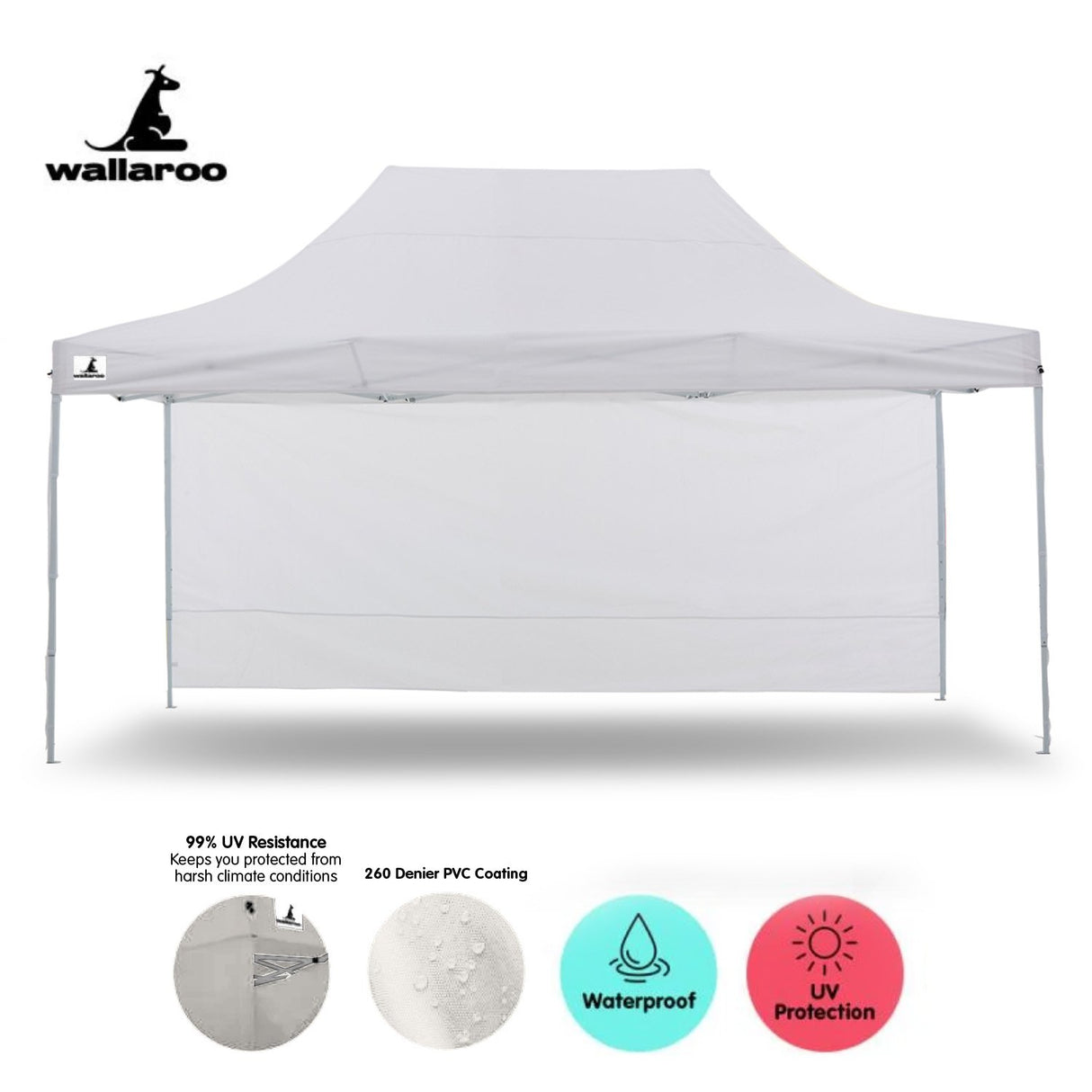 Gazebo Tent Marquee 3x4.5m PopUp Outdoor White