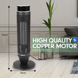 Electric Tower Heater 2000W Remote Portable - Black