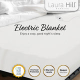 Electric Blanket Queen Size Fitted Underlay Winter Throw - White