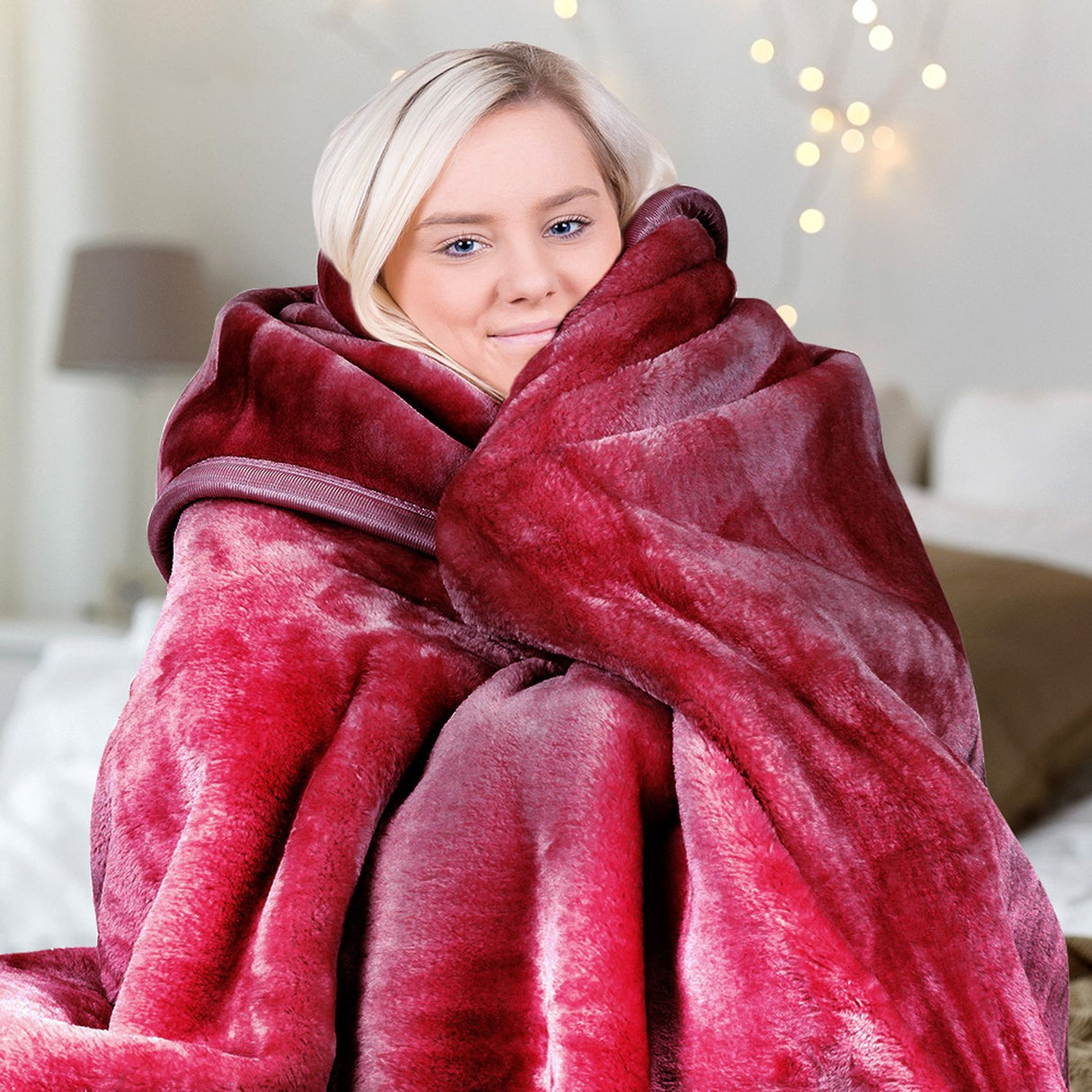 Mink Blanket Double Sided Queen Size Soft Plush Bed Faux Throw Rug 220 X 240cm