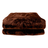 Faux Mink Blanket 800GSM Heavy Double-Sided - Chocolate