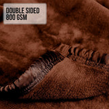 Faux Mink Blanket 800GSM Heavy Double-Sided - Chocolate