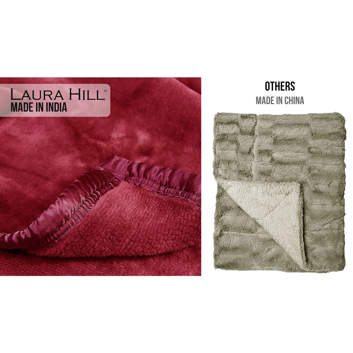 Double-sided Large 220 X 240cm Faux Mink Throw Rug Blanket 800-gsm Heavy - Red
