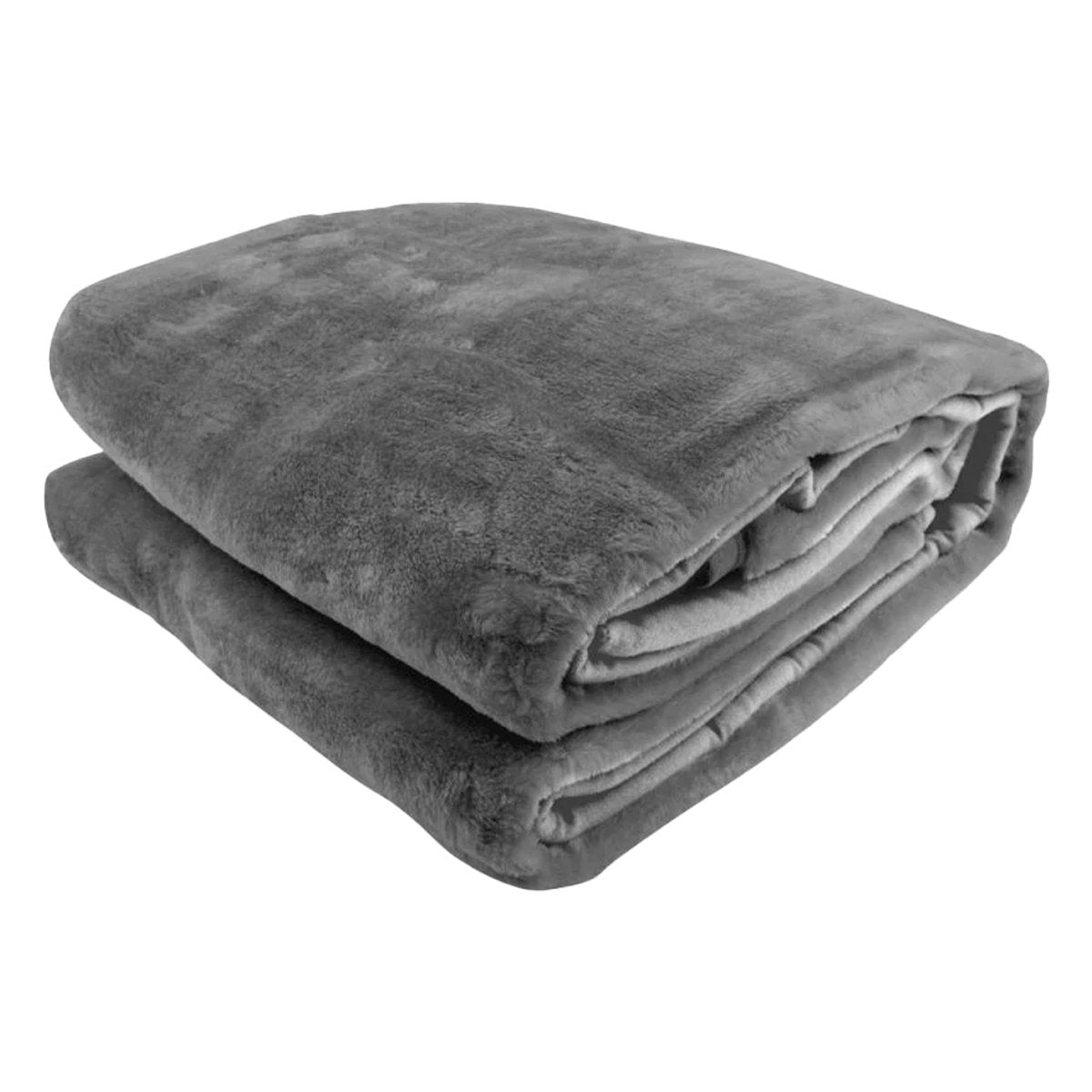Double-sided Large 220 X 240cm Faux Mink Throw Rug Blanket 800-gsm Heavy - Silver