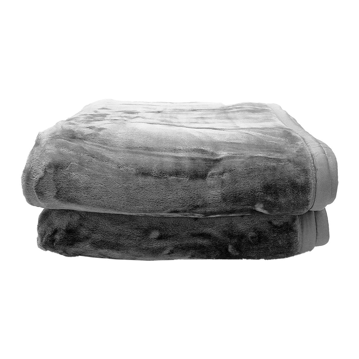 Double-sided Large 220 X 240cm Faux Mink Throw Rug Blanket 800-gsm Heavy - Silver