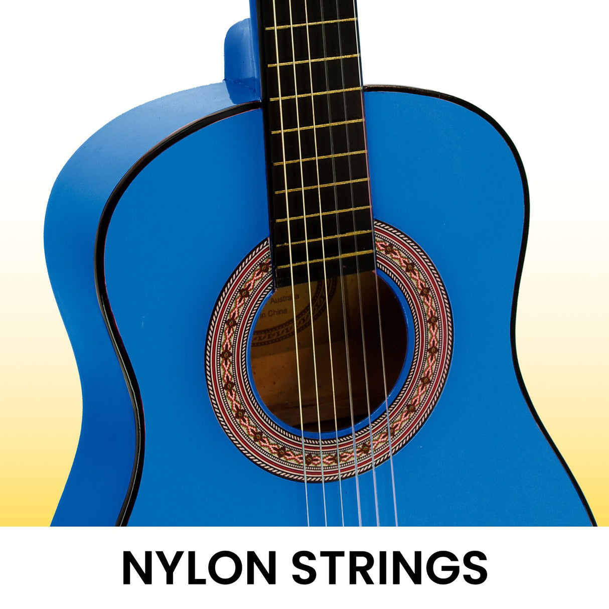 34in Acoustic Children no cut Guitar - Blue
