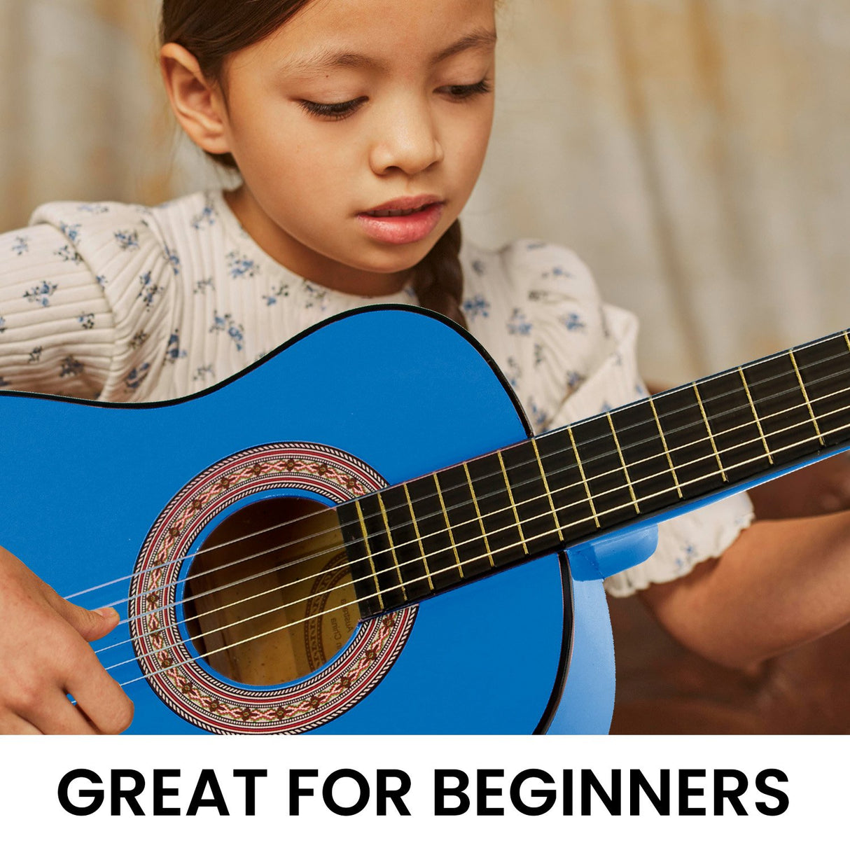 34in Acoustic Children no cut Guitar - Blue