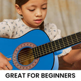 34in Acoustic Children no cut Guitar - Blue