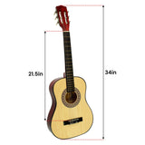 Childrens Guitar  Wooden 34in Acoustic - Natural