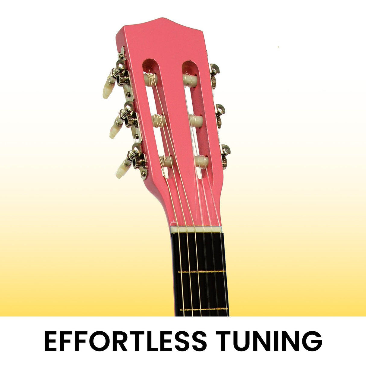 34in Acoustic Wooden Childrens Guitar - Pink